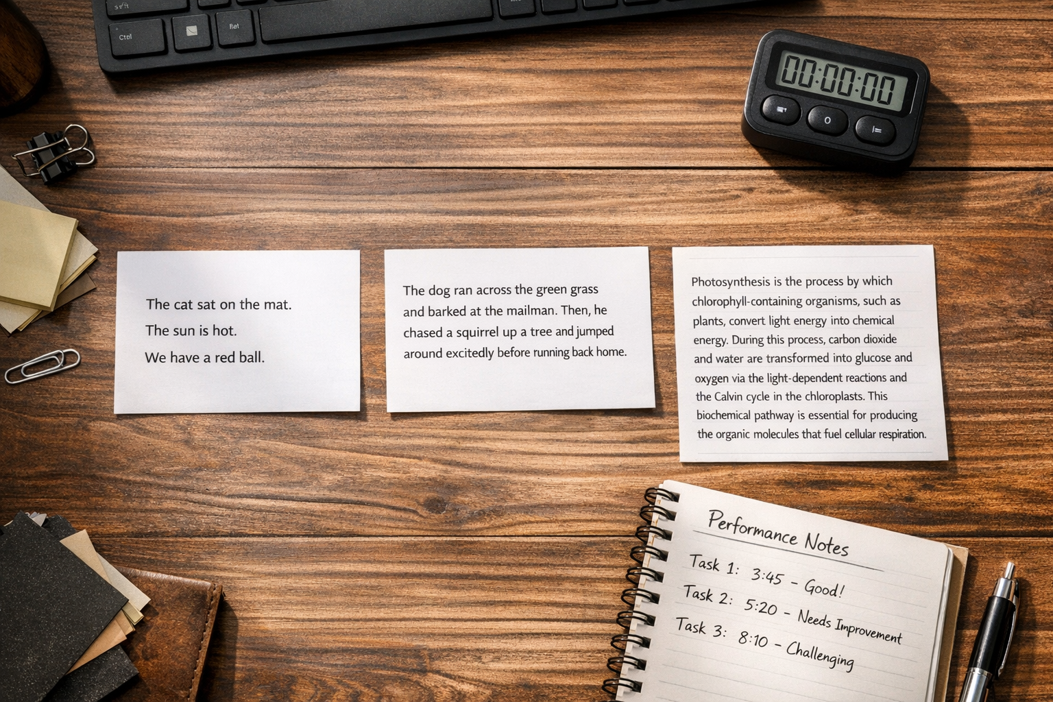 Three level typing passage ladder used in controlled testing