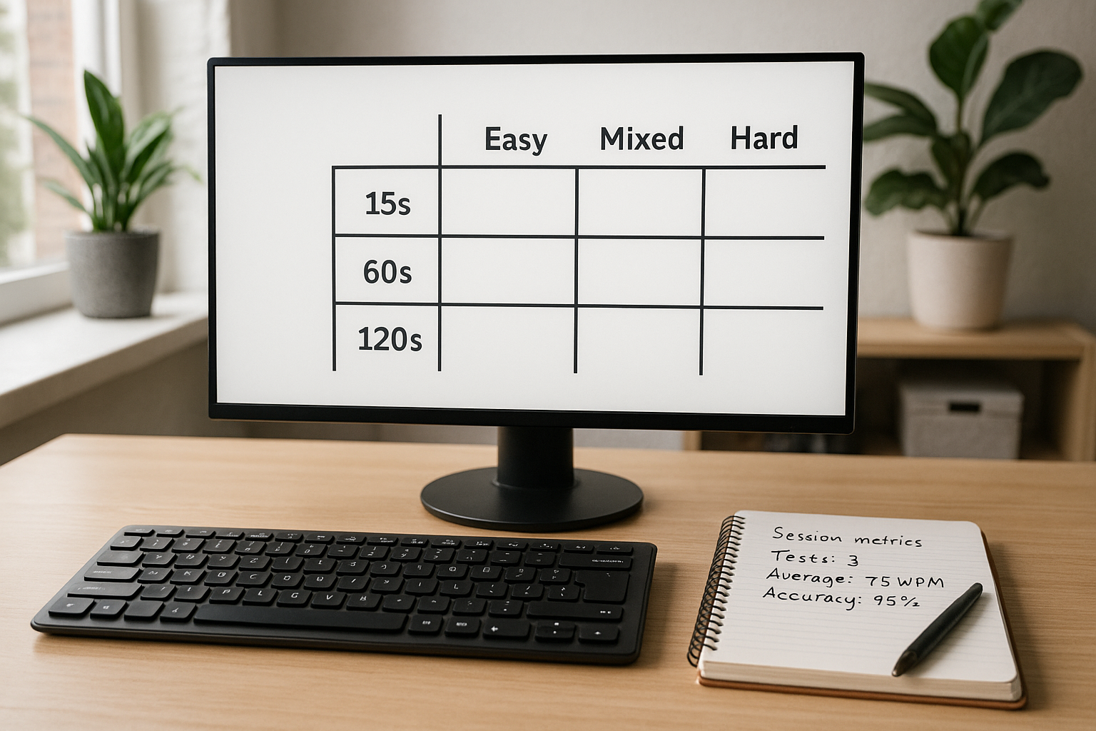 Matrix view for duration and text difficulty normalization in typing practice logs