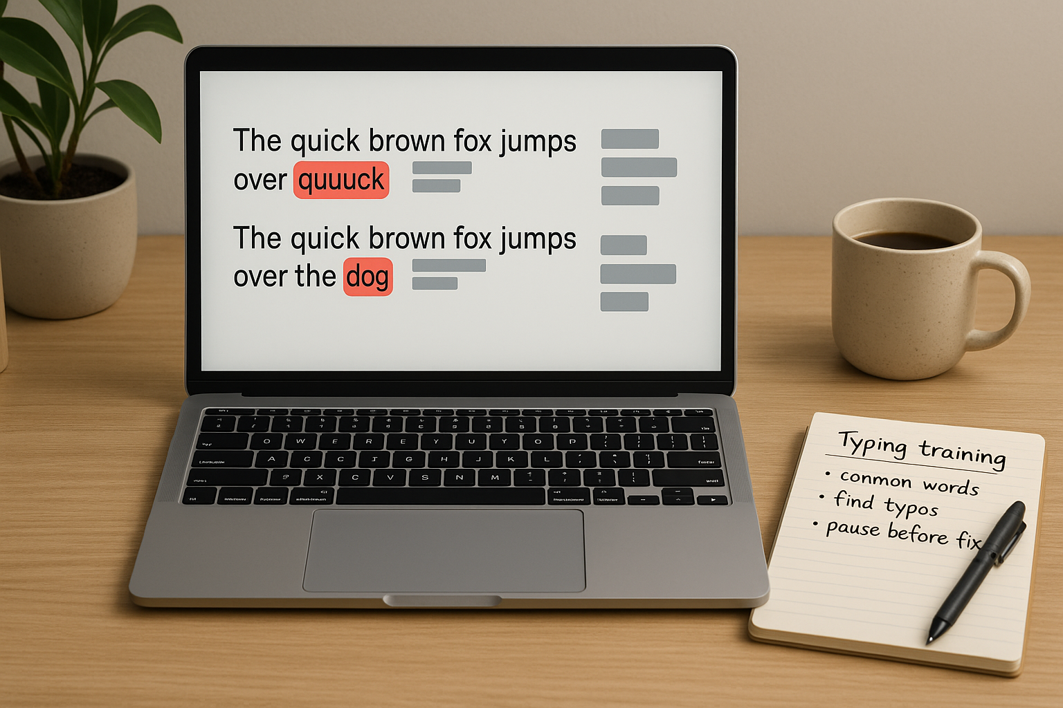Screen showing typo clusters and recovery timing bars