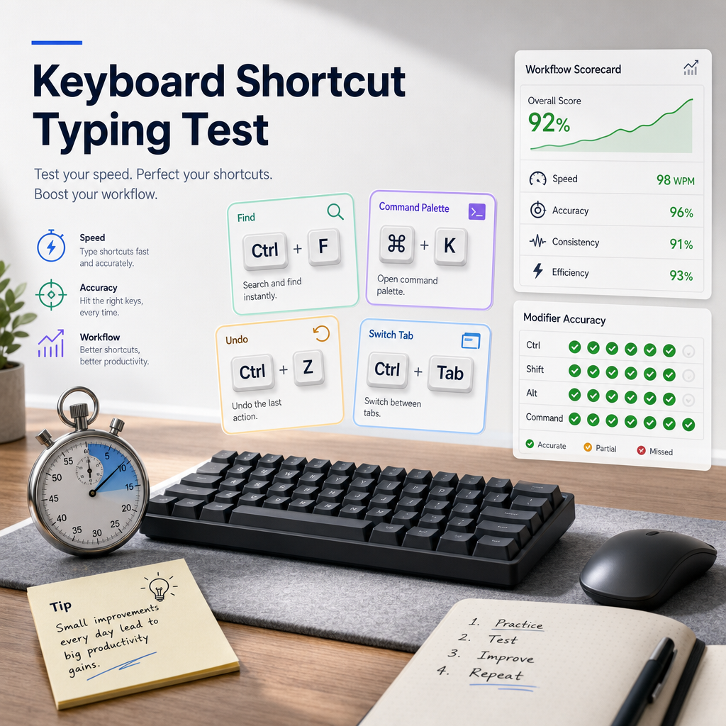 Keyboard Shortcut Typing Test: Measure Real Workflow Speed